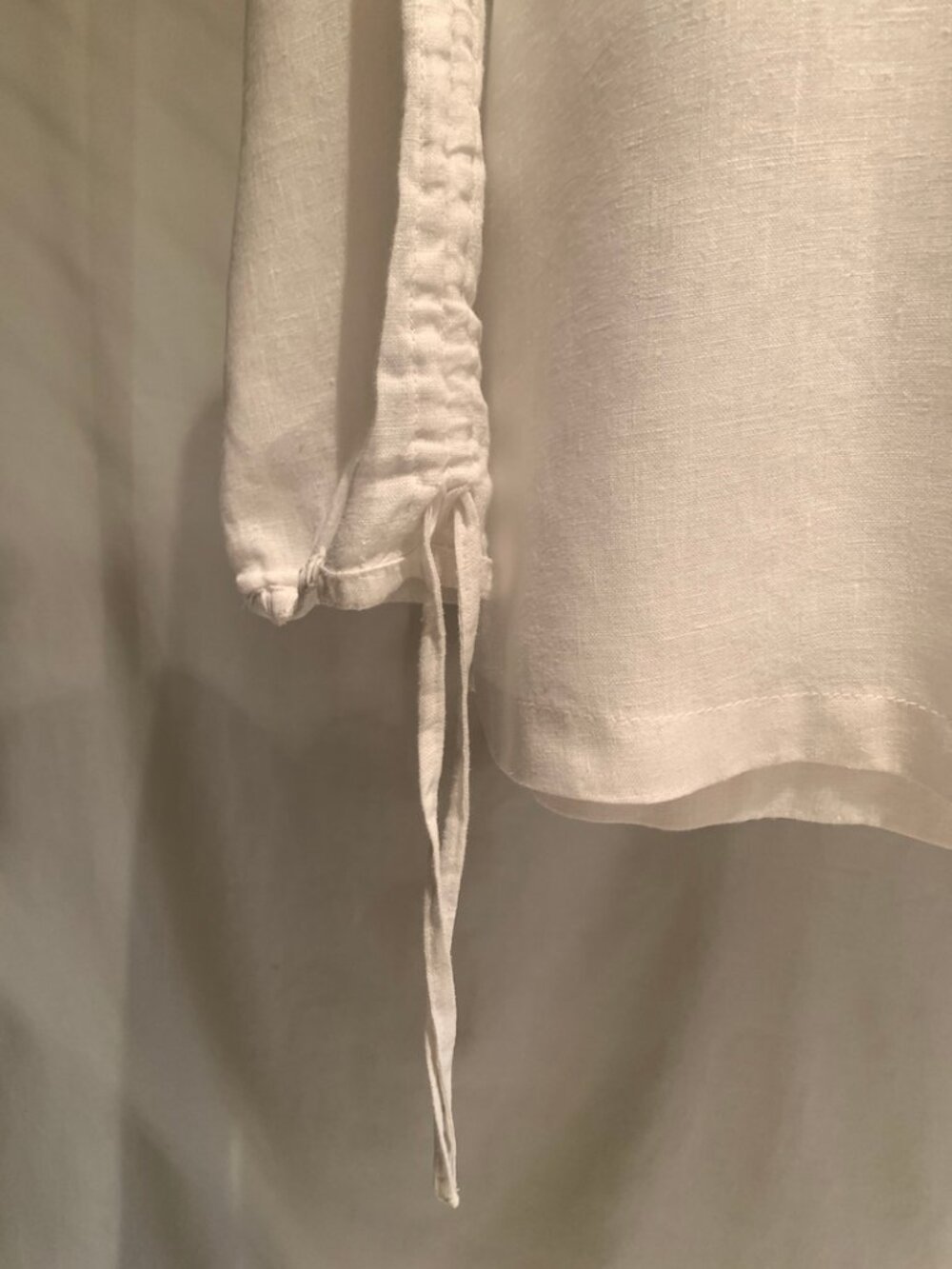 Christian Siriano 100% Linen Top — Ivory — Size Small